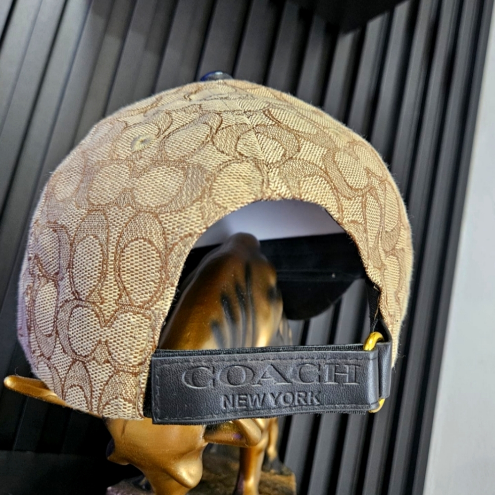 NEW Unisex Coach Beige and Black Logo Cap - Picture 2 of 3